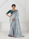 Kf 113 Grey Pure Fendi Silk Saree Best Wholesale Shop In Surat
